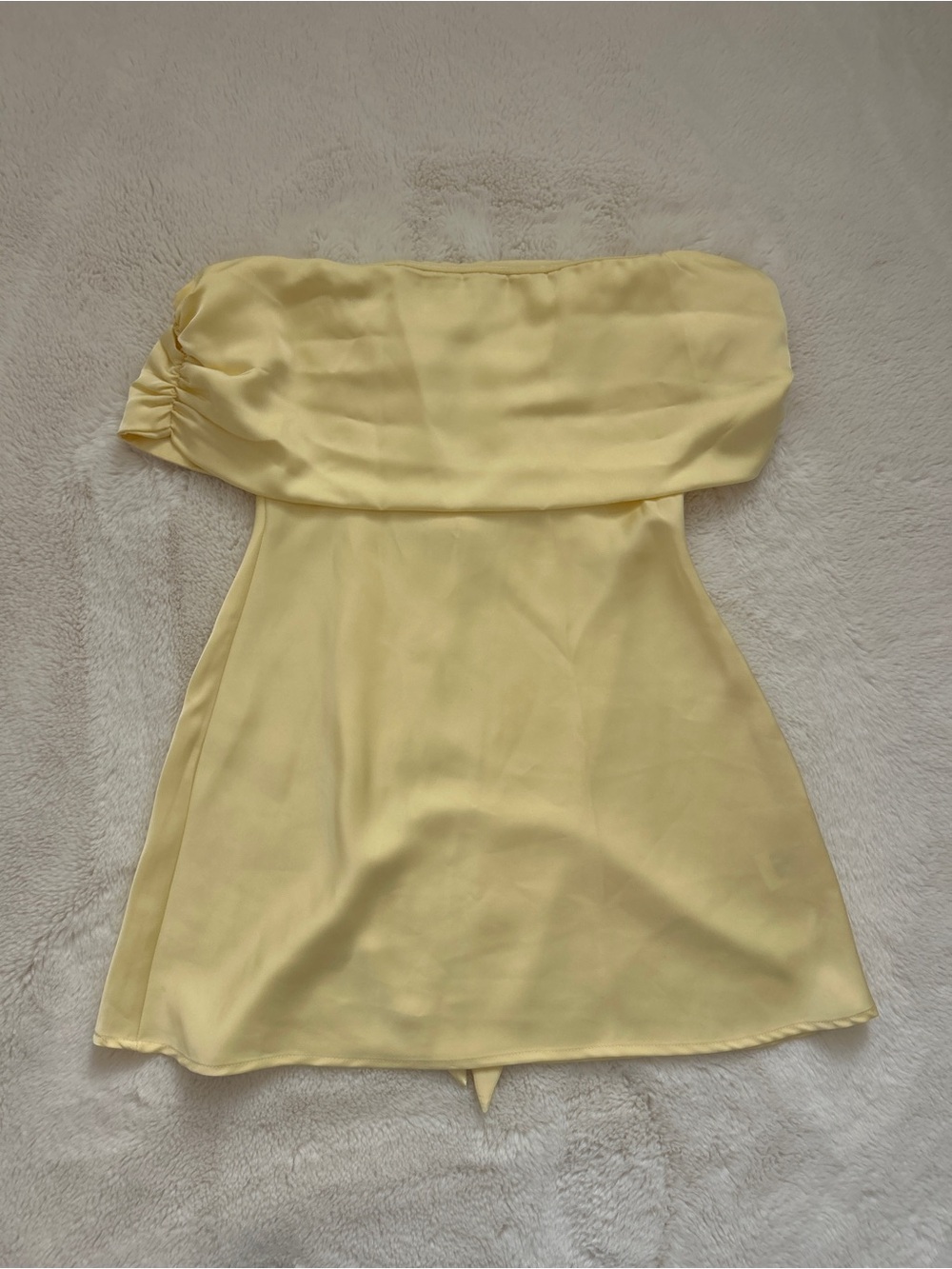 Beginning Boutique Strapless Yellow Mini Dress